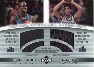 Kevin Garnett & Wally Szczebiak 2003 Upper Deck Jersey Card