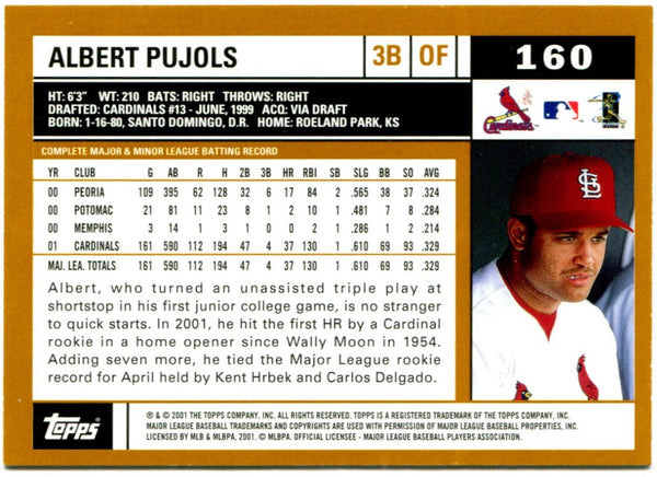 2002 Albert Pujols Topps All Star Rookie #160