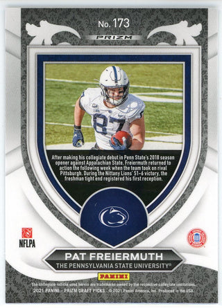 Pat Freiermuth 2021 Panini Prizm Draft Picks Green Prizm Rookie Card #173