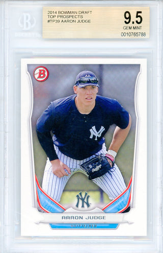 Aaron Judge 2014 Bowman Draft Rookie Card #TP-39 (Beckett Gem Mint 9.5)