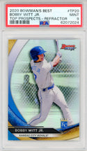 Bobby Witt Jr. 2020 Bowman's Best Top Prospects Rookie Refractor Card #TP20 (PSA Mint 9)