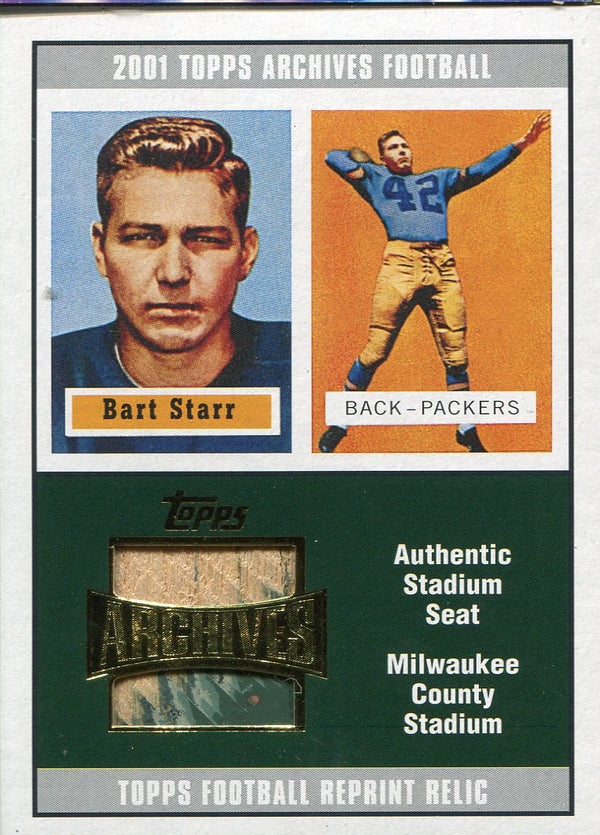 Bart Starr 2001 Topps Stadium Seat Card