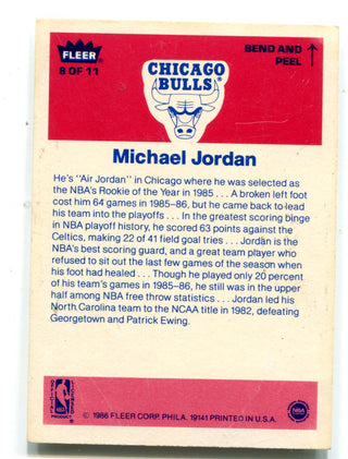 Michael Jordan 1986 Fleer Sticker #8 Card