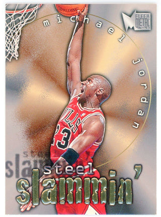 Michael Jordan 1996 Fleer Metal Steel Slaminin' Card #6