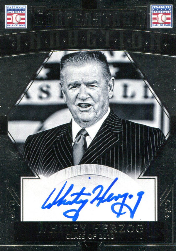 Whitey Herzog Autographed Panini Card