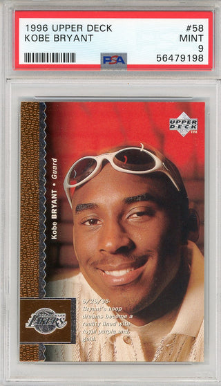 Kobe Bryant 1996 Upper Deck Rookie Card #58 (PSA)