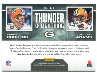 Aaron Rodgers Davante Adams Panini Playoff Thunder and Lightning 2020