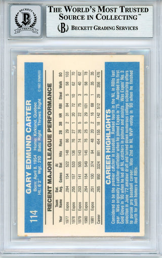 Gary Carter Autographed 1982 Donruss Card (Beckett Auto 10)