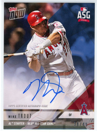 Mike Trout Autographed 2018 Topps Now Card