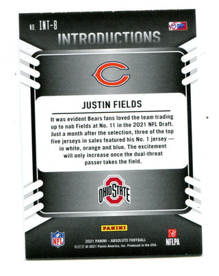 Justin Fields 2021 Panini Absolute Football Introductions #INT8 RC