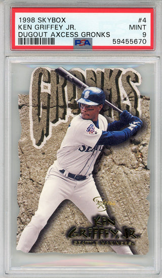 Ken Griffey Jr. 1998 Skybox Dugout Axcess Gronks Card #4 (PSA Mint 9)