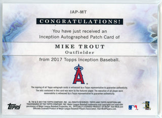 Mike Trout Autographed 2017 Topps Inception Jersey Card #IAPMT 37/50