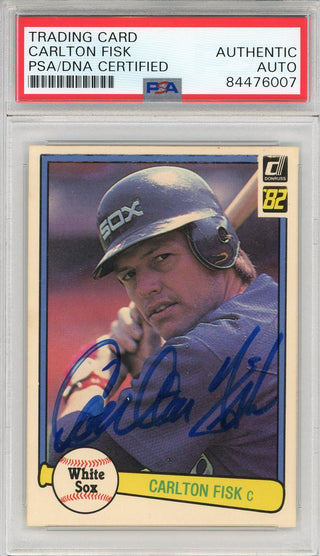 Carlton Fisk Autographed 1982 Donruss Card (PSA)