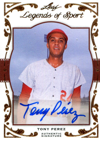 Tony Perez Autographed Leaf Card #20/26