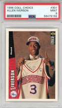 Allen Iverson 1996 Upper Deck Collector's Choice Rookie Card #301 (PSA)