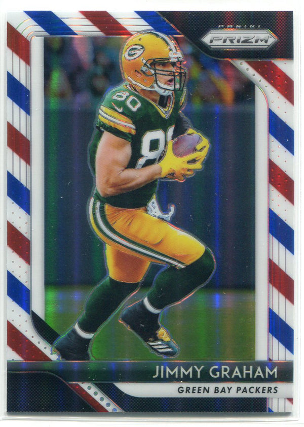 Jimmy Graham 2018 Panini Prizm Red, White & Blue Prizm Card