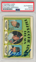 Carlton Fisk Autographed 1972 Topps Rookie Card (PSA)