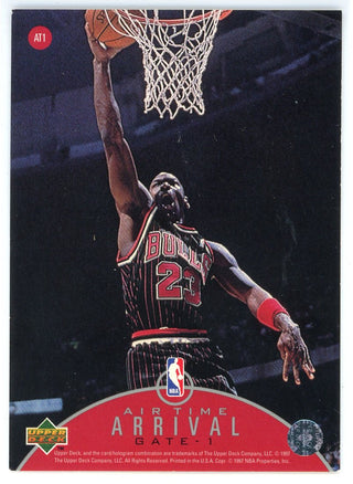 Michael Jordan 1997 Upper Deck Air Time Departure Runaway-1 Card #AT1