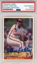 Steve Carlton Autographed 1983 Donruss Card (PSA)