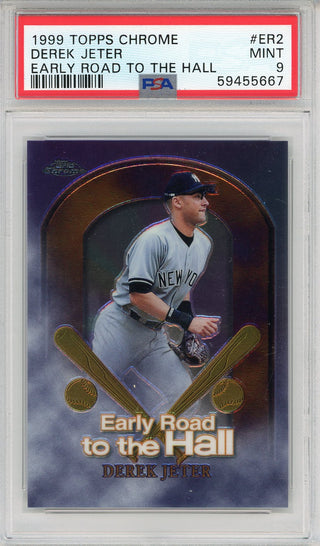 Derek Jeter 1999 Topps Chrome Early Road to the Hall Card #ER2 (PSA Mint 9)