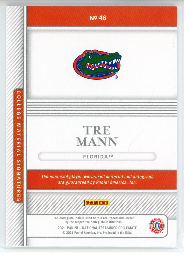 Tre Mann Autographed 2021 Panini National Treasures Collegiate Material Signatures Rookie Card #46