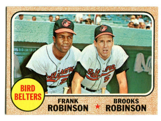 Frank Robinson & Brooks Robinson 1968 Topps #530 Bird Belters Card