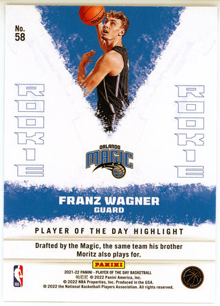 Franz Wagner 2021-22 Panini Player of the Day Rookie Card #58