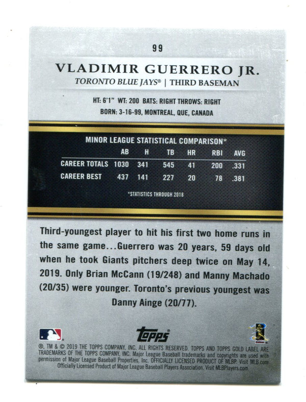 Vladimir Guerrero Jr. 2019 Topps Gold Label #99 RC