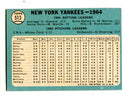 1965 New York Yankees Topps #513 Team Card