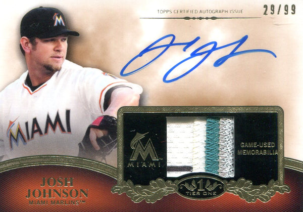 Josh Johnson Autographed/ Game Worn Jersey Topps Card #29/99