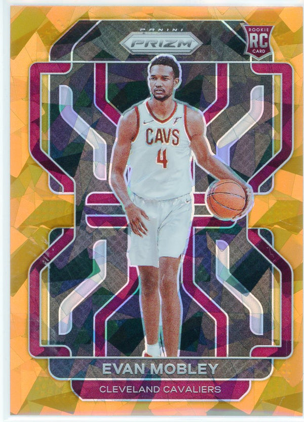 Evan Mobley 2021-22 Panini Prizm Orange Cracked Ice Rookie Card #325