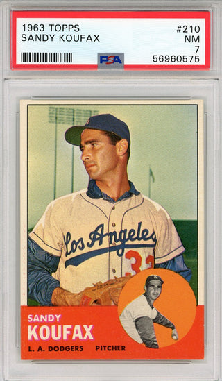 Sandy Koufax 1963 Topps Card #210 (PSA)