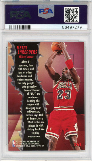 Michael Jordan 1996 Fleer Metal Shredders Card #241 (PSA)