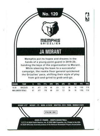 Ja Morant 2020-21 Panini #120 RC