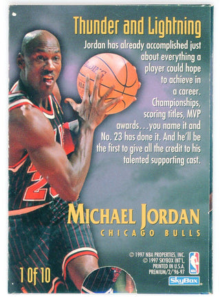 Michael Jordan & Scottie Pippen 1997 Skybox Premium Thunder & Lightning Card #1