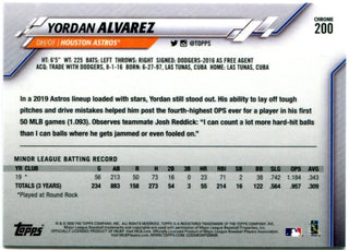 Yordan Alvarez 2020 Topps Chrome Rookie All Star