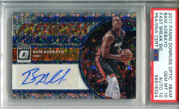 Bam Adebayo 2017 Panini Donruss Optic Fast Break #BAM PSA 10 Auto 10