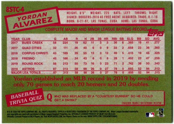 Yordan Alvarez Topps 35 Anniversary Rookie Card