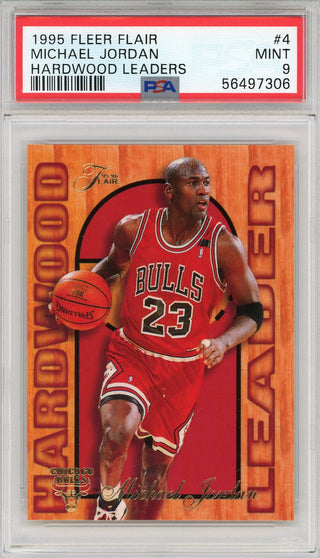 Michael Jordan 1995 Fleer Flair Hardwood Leaders Insert Card #4 (PSA)