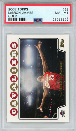 LeBron James 2008 Topps Gold Card #23 (PSA NM-MT 8)