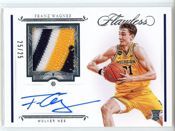 Franz Wagner Autographed 2021 Panini Flawless Collegiate Rookie Patch Card #SPM-FW