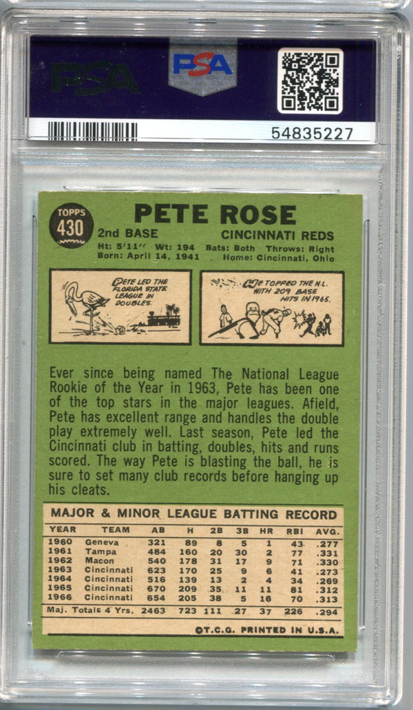 Pete Rose 1967 Topps #430 PSA NM 7 Card