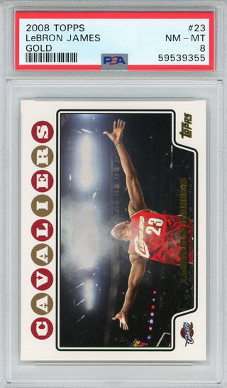 LeBron James 2008 Topps Gold Card #23 (PSA NM-MT 8)