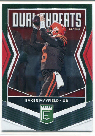 Baker Mayfield 2019 Panini Donruss Elite Dual Threats Insert Card