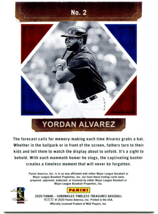 Yordan Alvarez Panini Timeless Treasures Rookie Card 2019