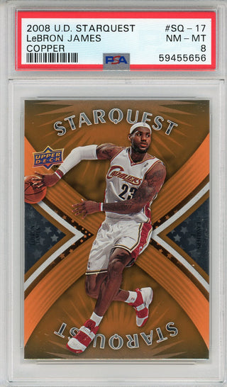 LeBron James 2008 Upper Deck Starquest Copper Card #SQ-17 (PSA NM-MT 8)