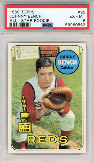 Johnny Bench 1969 Topps All-Star Rookie Card #95 (PSA)