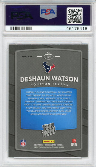 Deshaun Watson 2017 Panini Donruss Optic Pink Prizm Rookie Card #195 (PSA 10)