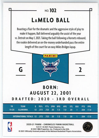 LaMelo Ball 2020-21 Panini Chronicles Rookie Card #102