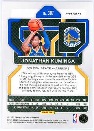 Jonathan Kuminga 2021-22 Panini Red/White/Blue Prizm Rookie Card #307